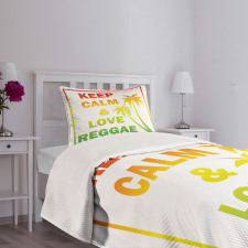 Keep Calm Words Reggae Bedspread Set