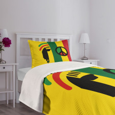 Reggae Music Peace Bedspread Set