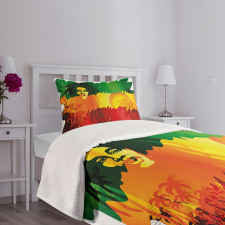 Reggae Music Singer Bedspread Set