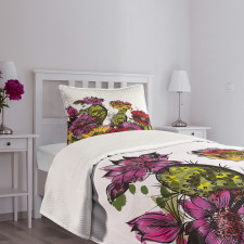 Potted Plant Blossom Bedspread Set