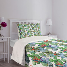 Hawaiian Summer Theme Bedspread Set