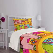 Funky Floral Bedspread Set