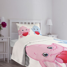 Hearts Twins Bedspread Set