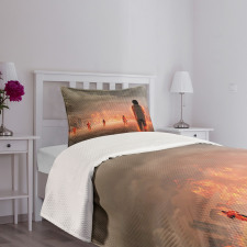 People in Flame Bedspread Set