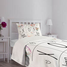 Heart in Watercolors Bedspread Set