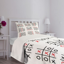 Tic Tac Toe Game Set Art Bedspread Set