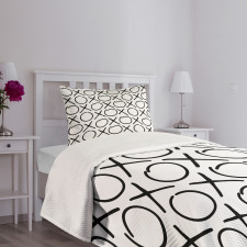 Doodles Monochrome Style Bedspread Set