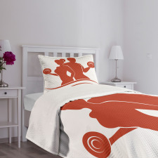 Muscled Man and Woman Bedspread Set