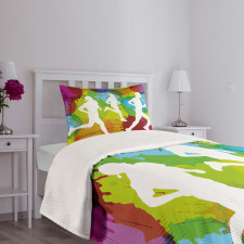 Runners in Watercolors Bedspread Set