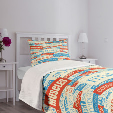 Words Bodycare Collage Bedspread Set