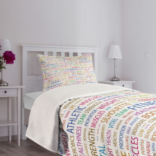 Psychical Activity Word Bedspread Set