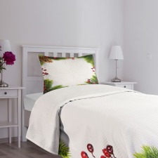 Xmas Frame Pine Cones Bedspread Set