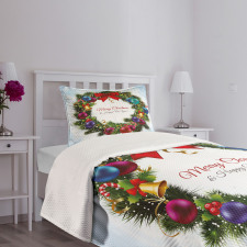 Round Green Wreath Bedspread Set