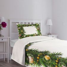 Winter Square Wreath Bedspread Set