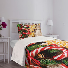 Cookies Candy Canes Bedspread Set