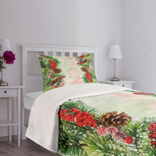 Vivid Branches Blurry Bedspread Set