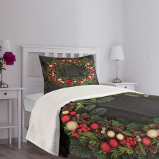 Fir Xmas Wreath Bedspread Set