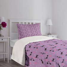 Little Kittens Hearts Bedspread Set