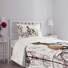 Young Girl in Paris Bedspread Set