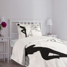 Dancing Woman Words Bedspread Set