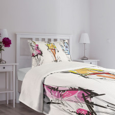 Fashion Models Art Bedspread Set