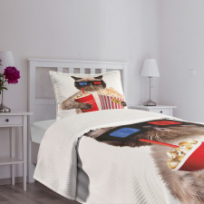 Cat Popcorn Bedspread Set