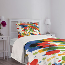 Diagonal Geometric Vibrant Bedspread Set