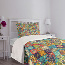 Checkered Folk Bedspread Set