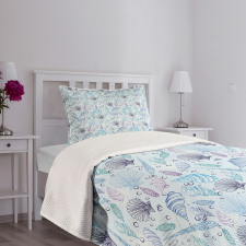 Seashells Bubble Ocean Bedspread Set