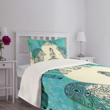 Elephant Hamsa Taj Mahal Bedspread Set