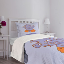 Cartoon Elephant Figure Bedspread Set