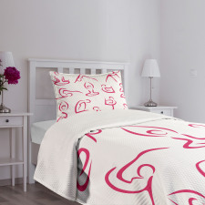 Doodle Women Exercises Bedspread Set