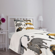 Cartoon Wild Animals Africa Bedspread Set