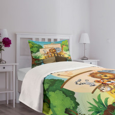 Floating Boat with Animals Bedspread Set