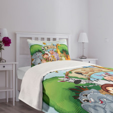 Playful Outdoors Animals Bedspread Set