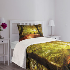 Blurry Forest Dreamy View Bedspread Set