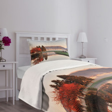 Idyllic Countryside View Bedspread Set