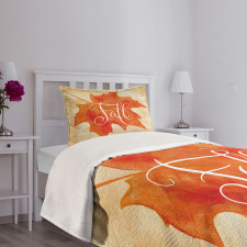 Maple Leaf Vintage Bedspread Set