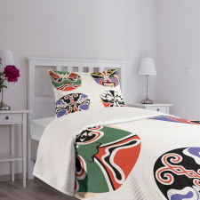 Chinese Opera Mask Bedspread Set