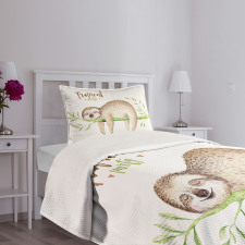 Young Animal on Palm Tree Bedspread Set