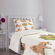 Different Posed Animals Bedspread Set