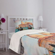 Watercolor Serene City Bedspread Set