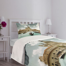 Grand Canal in Aerial View Bedspread Set