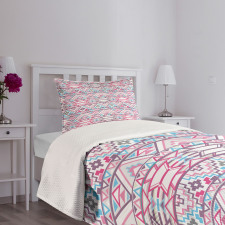 Aztec Inspired Ikat Seem Bedspread Set