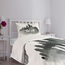 Black Smoky Cityscape Bedspread Set