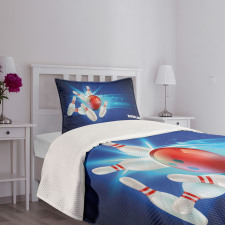 Strike Red Ball Pins Bedspread Set