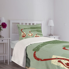 Grunge Retro Wine Pouring Bedspread Set