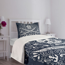 Pirates Jolly Roger Flag Bedspread Set