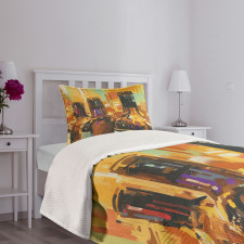 Bottles Brushstrokes Art Bedspread Set