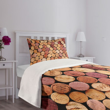 Random Used Wine Corks Bedspread Set